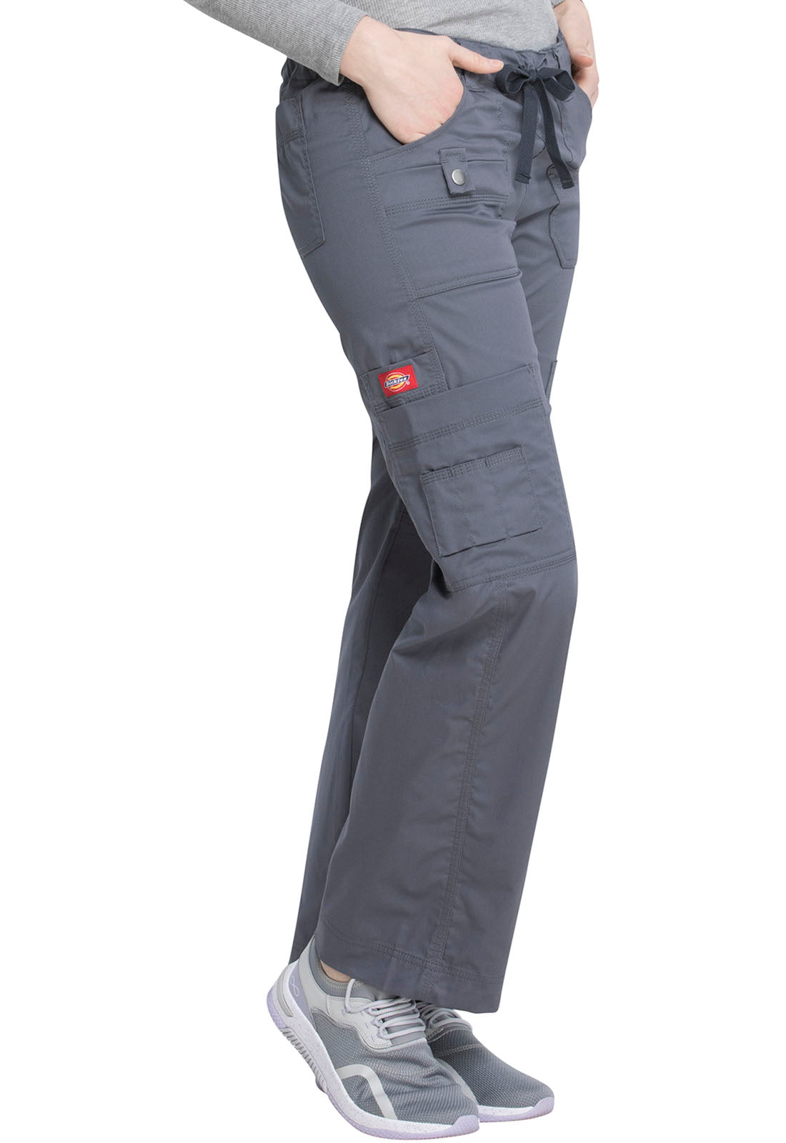 Women's Low Rise Drawstring Cargo Scrub Pant