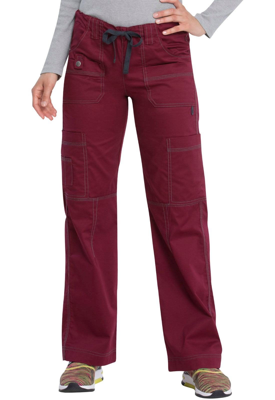 Women's Low Rise Drawstring Cargo Scrub Pant