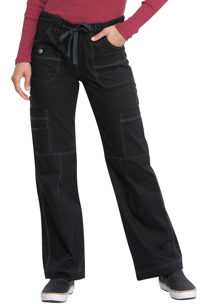 Women's Low Rise Drawstring Cargo Scrub Pant