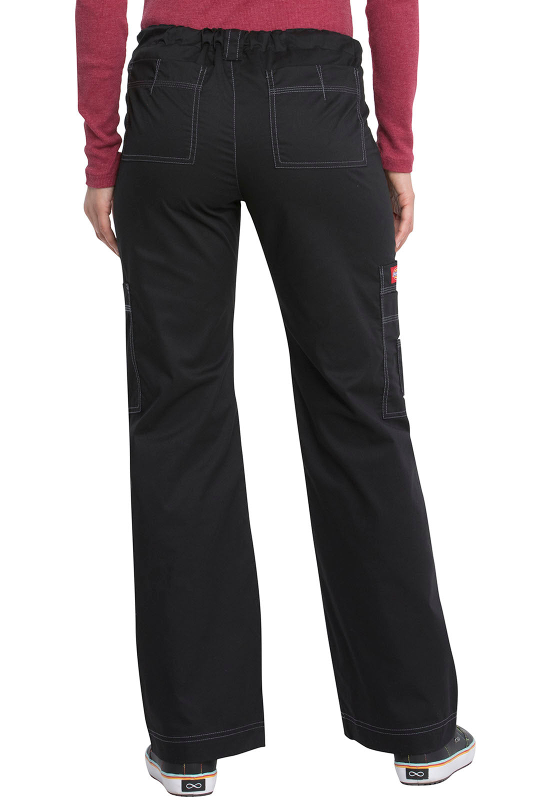 Women's Low Rise Drawstring Cargo Scrub Pant