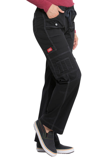 Women's Low Rise Drawstring Cargo Scrub Pant