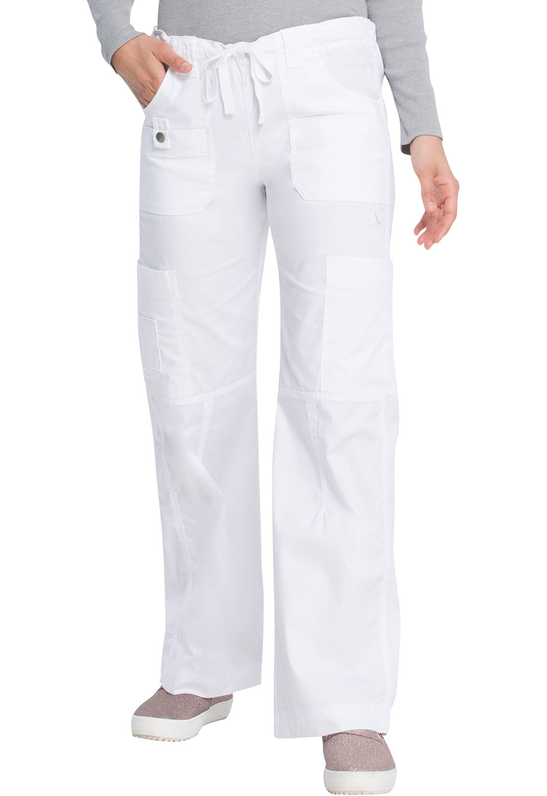 Women's Low Rise Drawstring Cargo Scrub Pant