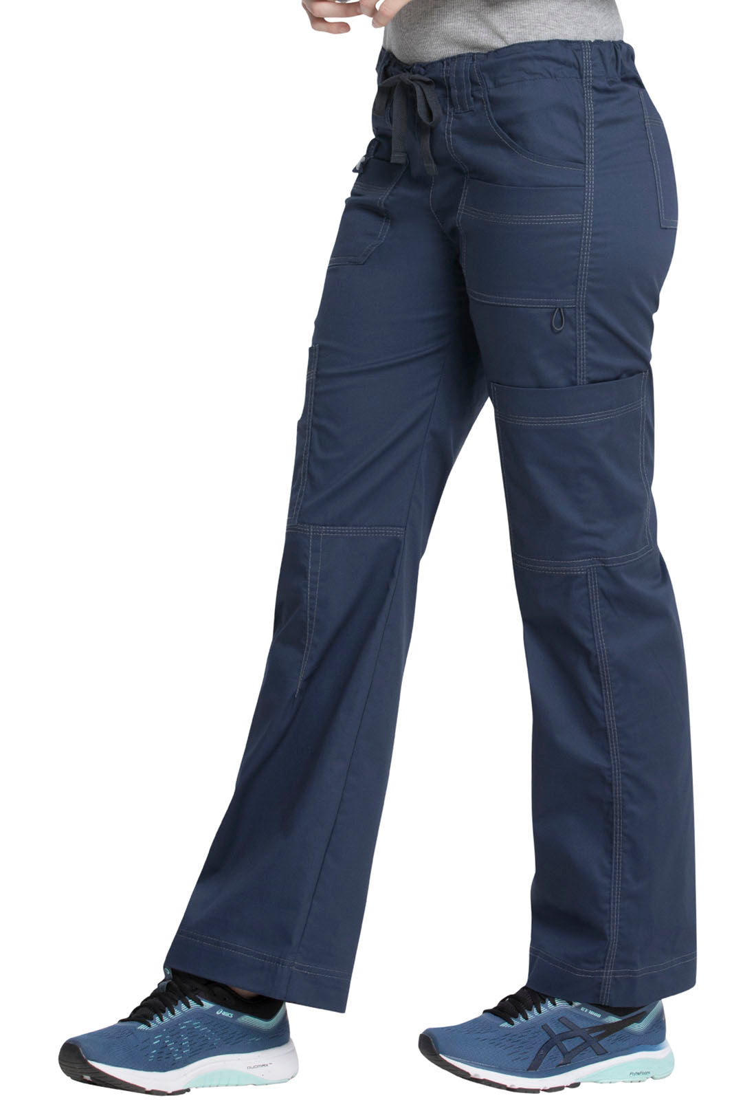 Women's Low Rise Drawstring Cargo Scrub Pant