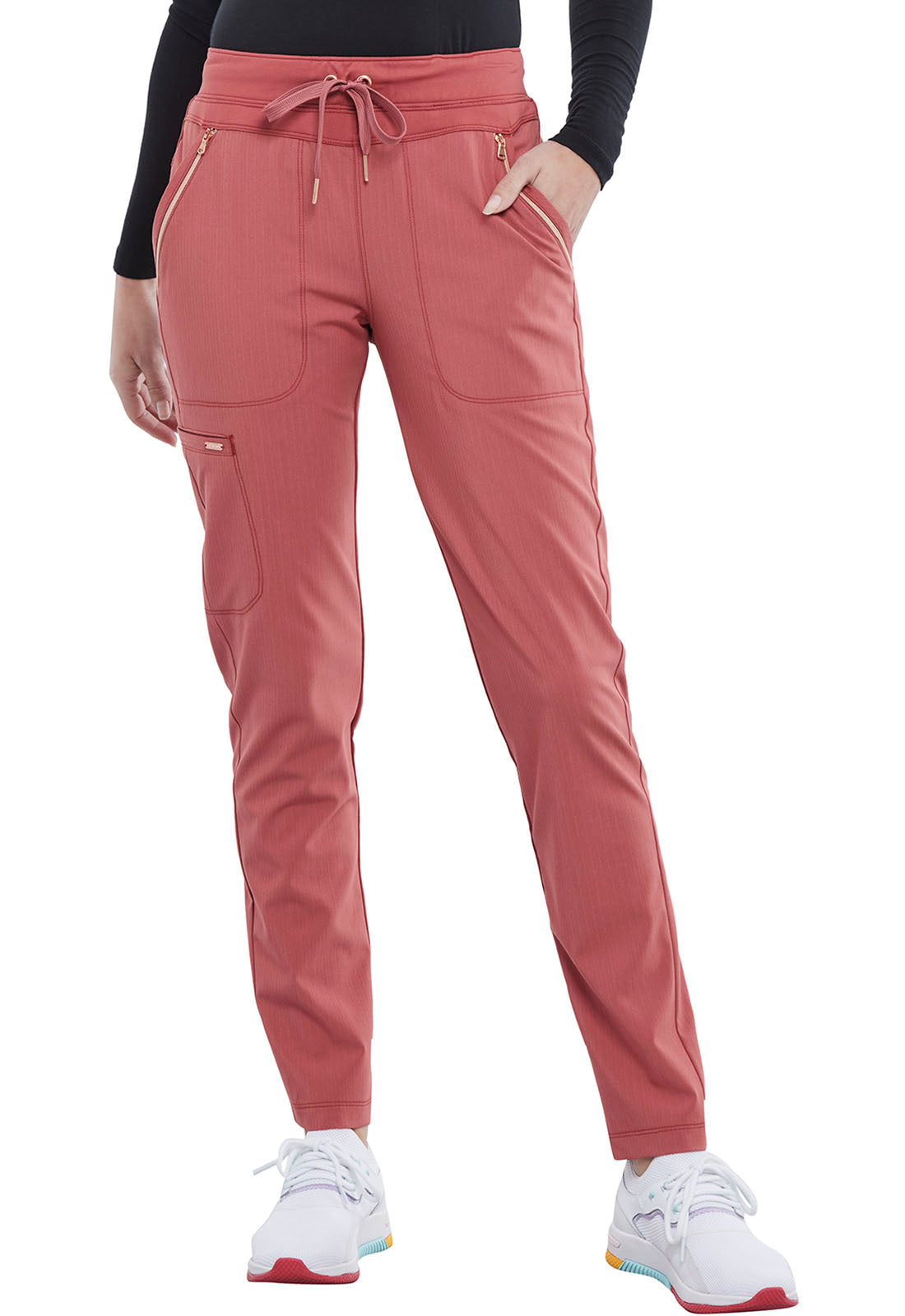 Mid Rise Tapered Leg Drawstring Pant