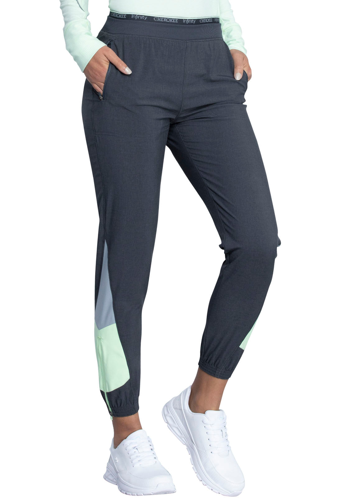 Mid Rise Jogger in Heather Navy