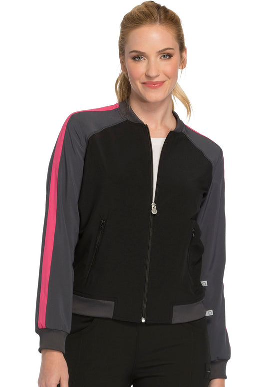 FINAL SALE, Jacket, Medical, Women Zip Front Warm-up Jacket in Black