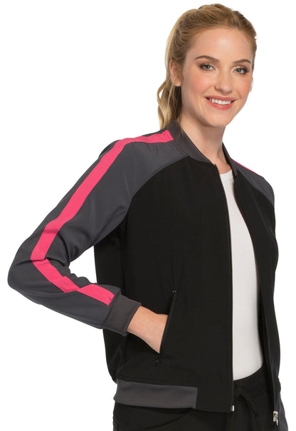 Zip Front Warm-up Jacket in Black