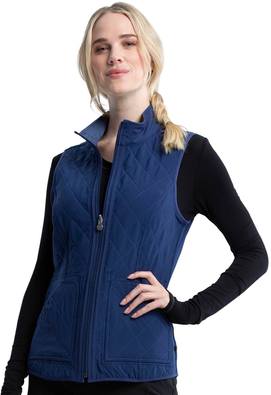 Infinity Women's Reversible Quilted Vest in Heather Charcoal / Red Combo - view 6