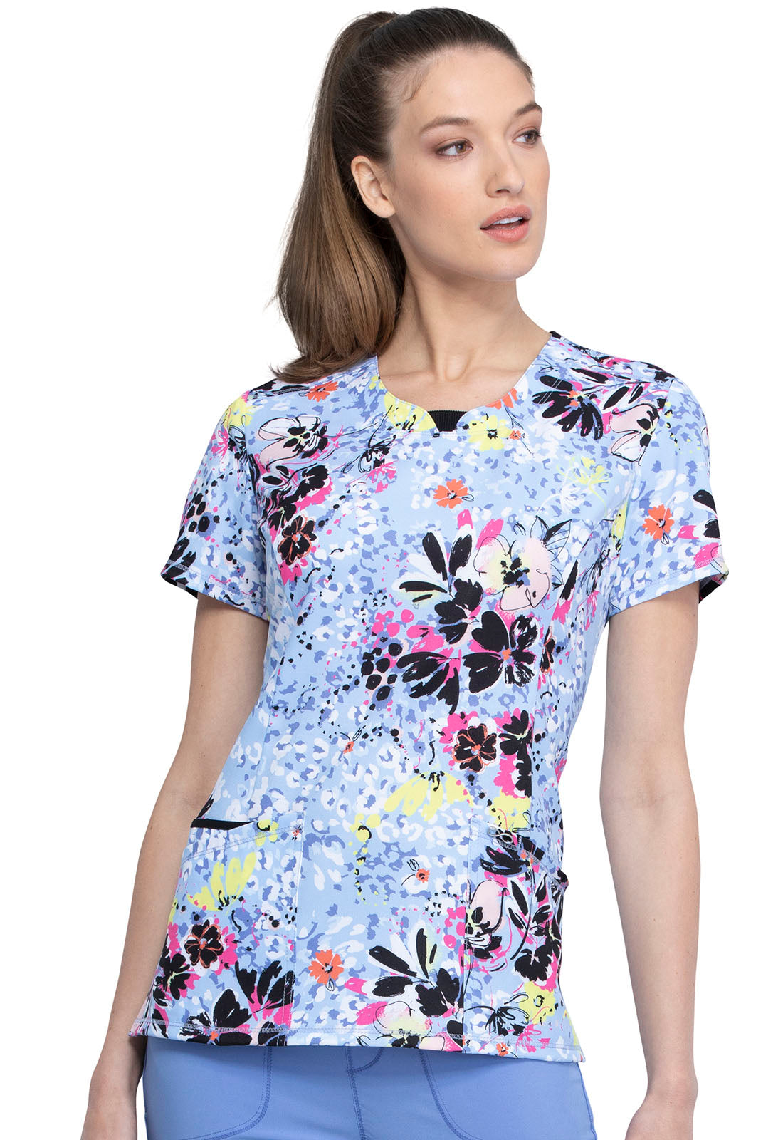 Round Neck Top in Beautiful Blooms and Dot's Brilliant