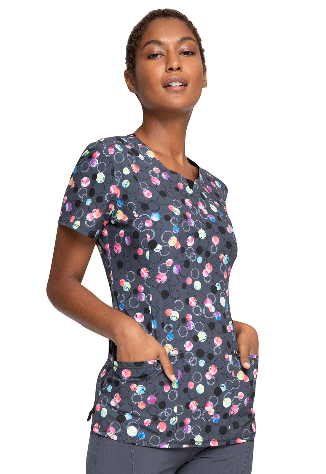 Round Neck Top in Beautiful Blooms and Dot's Brilliant