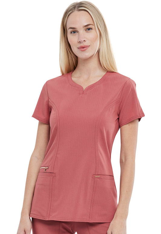 Medical, Tops, Women Ribbed V-Neck Top in Cedar CK695