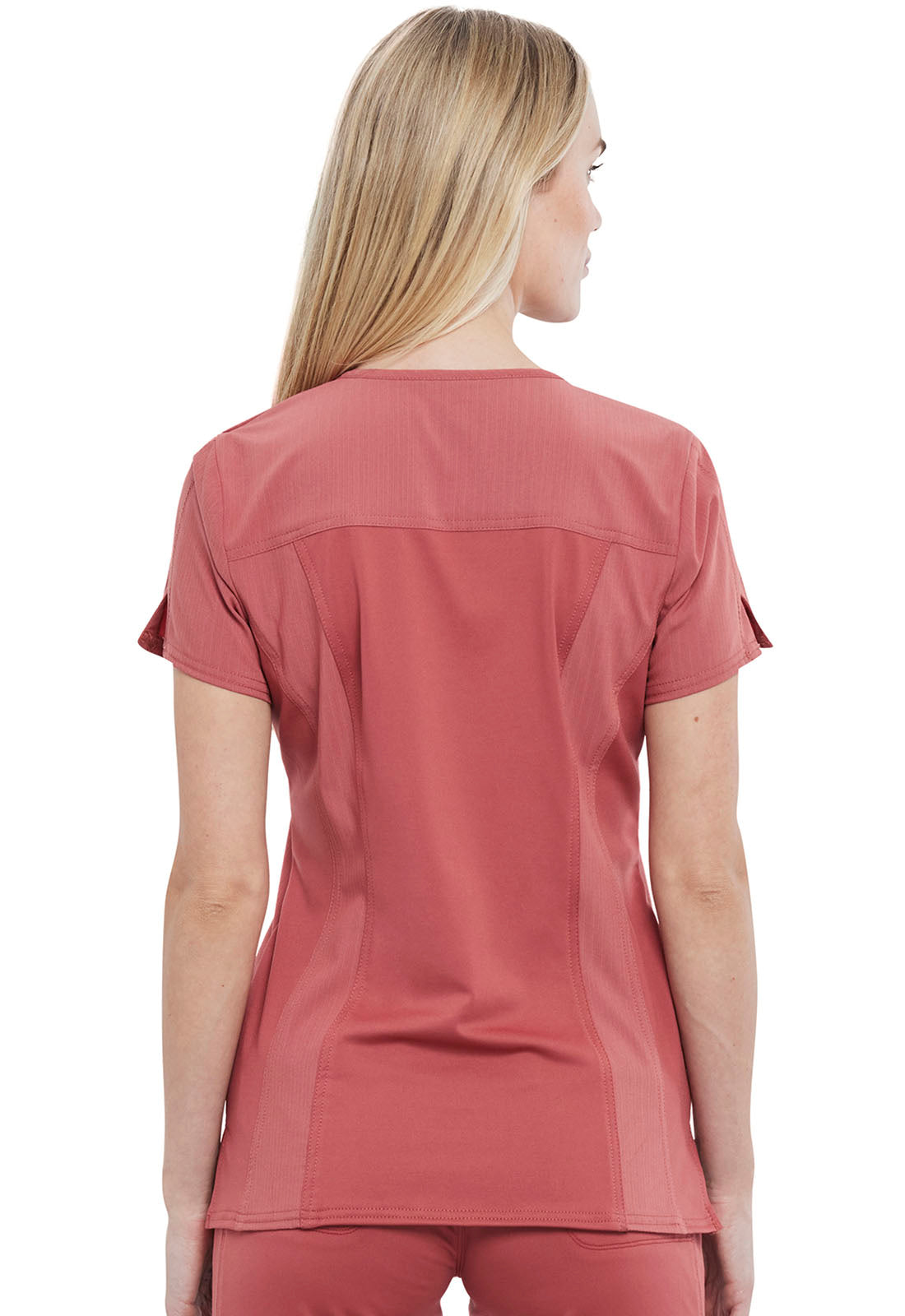 Ribbed V-Neck Top in Cedar CK695