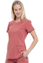 Ribbed V-Neck Top in Cedar CK695