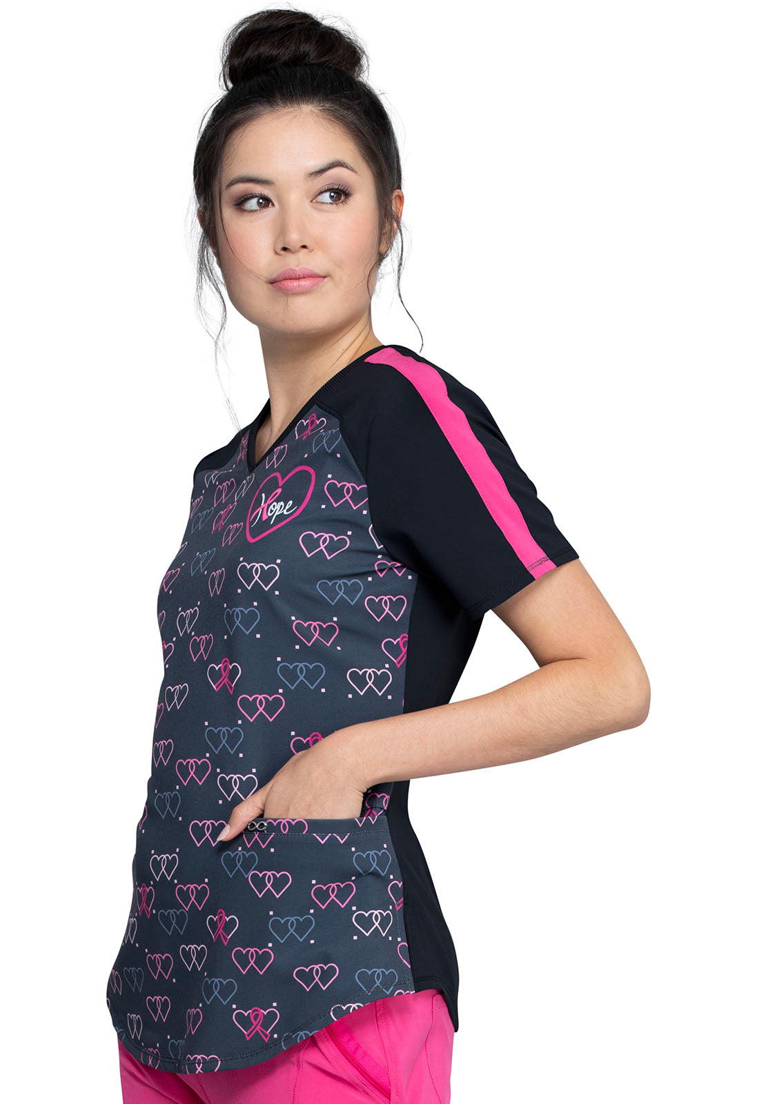 Cherokee V-Neck Scrub Top in Infinite Hope - view 3