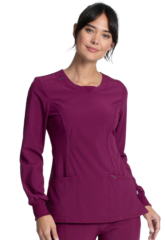 Long Sleeve Round Top, Medical, Women Long Sleeve Round Top CK781a