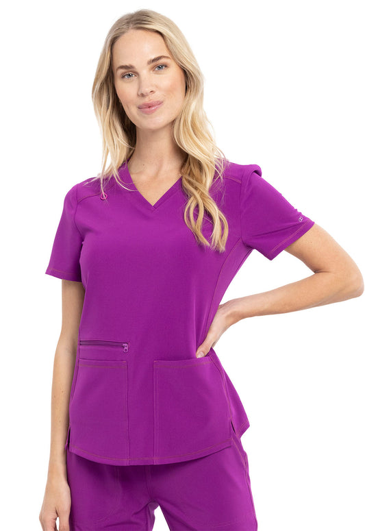 Medical, Tops, Women V-Neck Top in Violet Garden