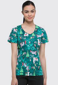 Medical, Tops, Women V-Neck Top Fa La Llama