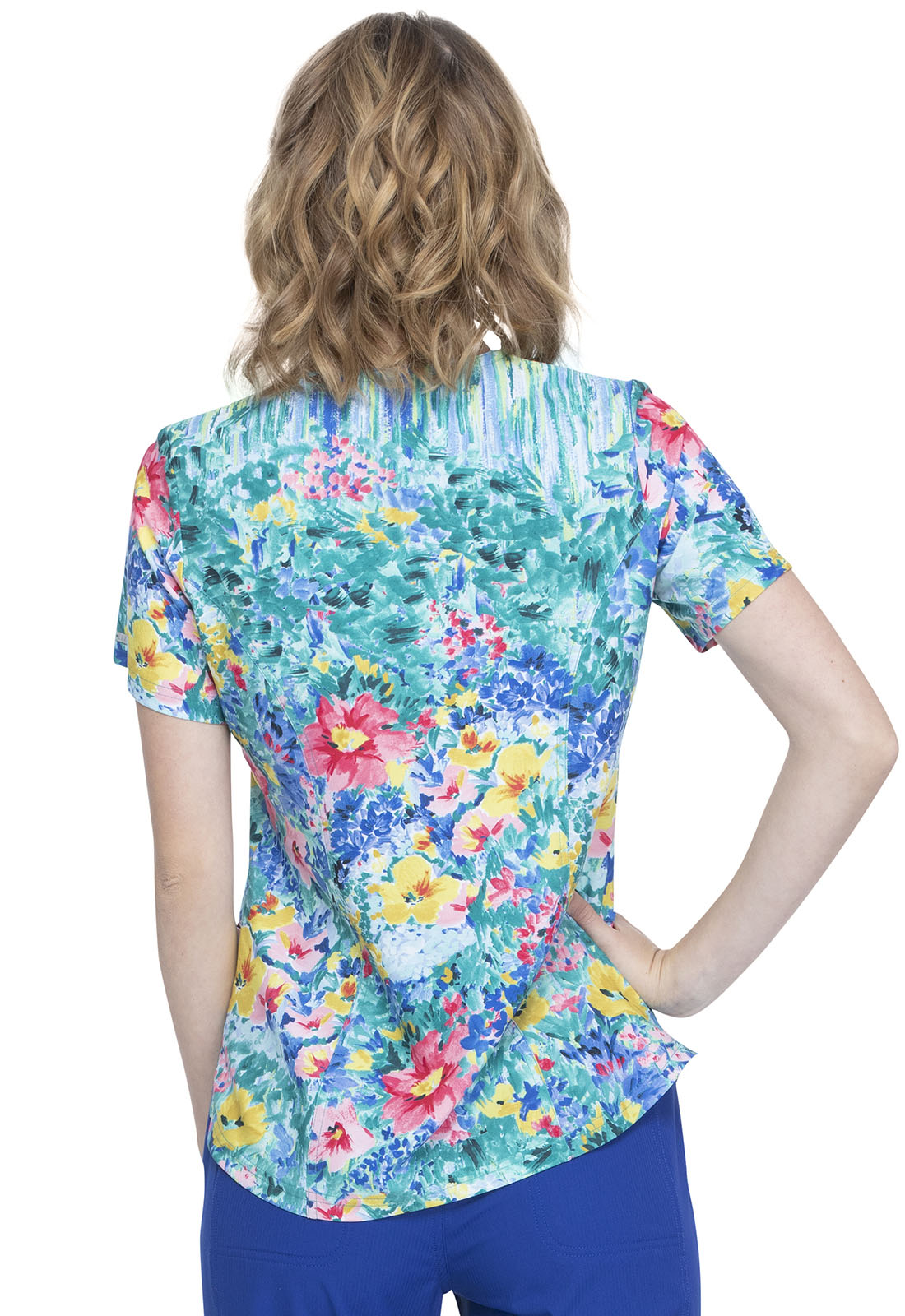 V-Neck Top in Hand Painted Posies