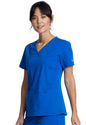 Cherokee Women's V-Neck Knit Panel Top
